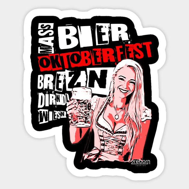 2reborn JEN Oktoberfest Bier Party Dirndl black Sticker by 2reborn fashion